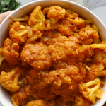 a bowl of an afghan cauliflower curry called Gulpea Korma